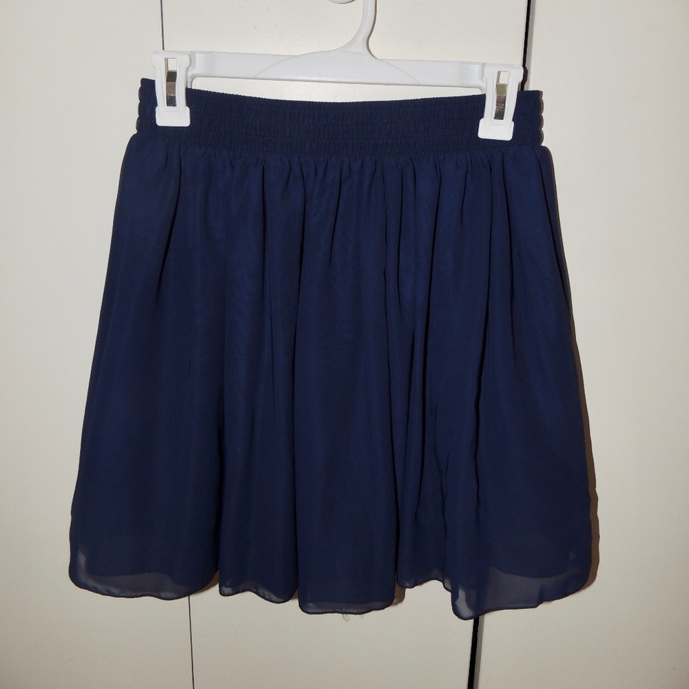 American Apparel Navy Chiffon Skirt